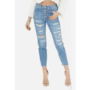 WE THE FREE PEOPLE Soak Up The Sun Distressed Button Fly Jeans Ankle Size 28 NWT